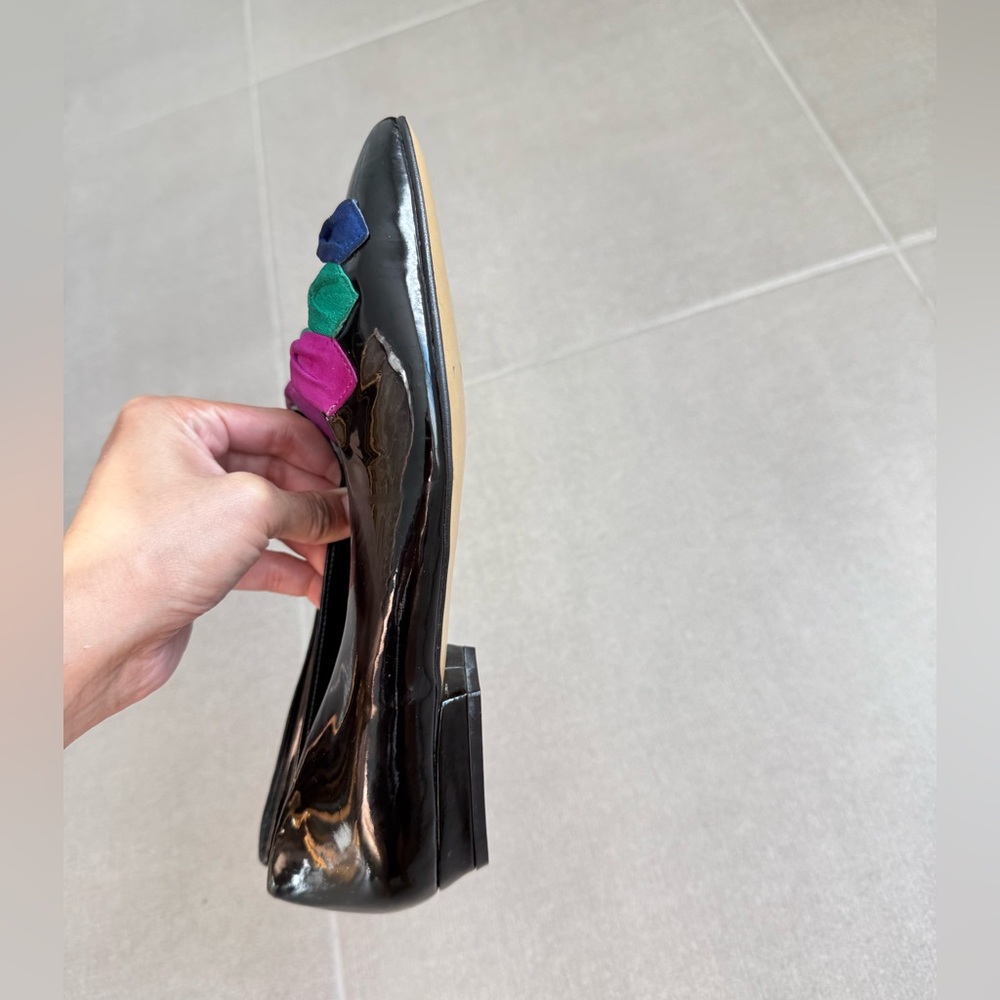Vintage Nina Patent/Leather Shoes in multi colored bow made in Spain Size US 7 - Picture 8 of 12